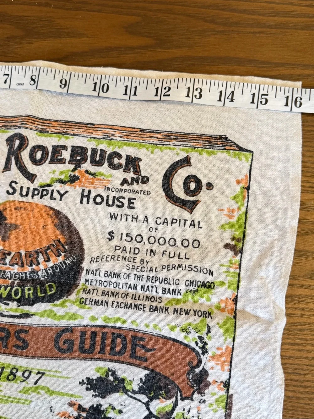 Sears Roebuck Co. Vintage Style 1897 Calendar Tea Towel Cottagecore House Decor